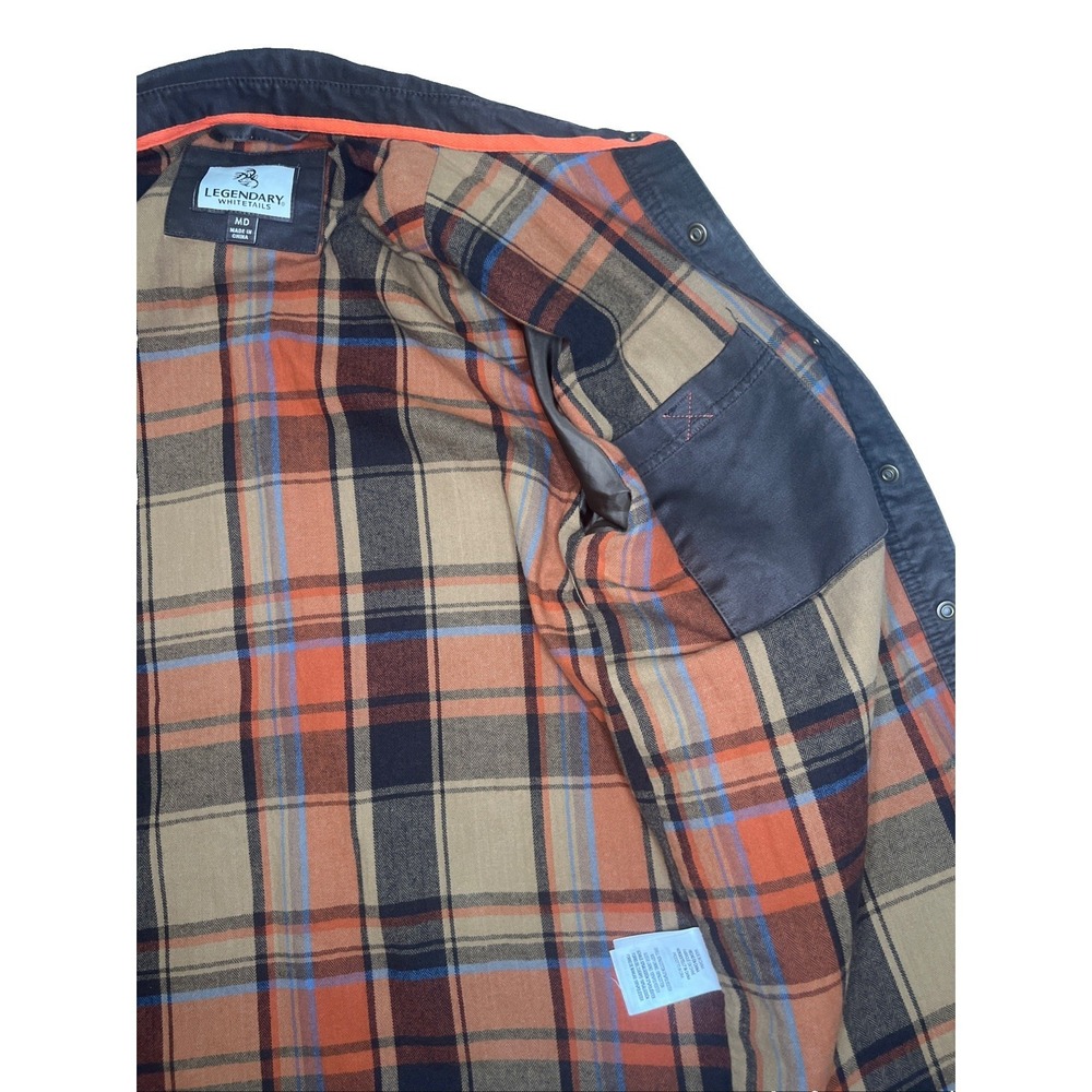 Legendary Whitetails Journeyman Shirt Jacket Mens Medium Gray Flannel Lined - Picture 11 of 13